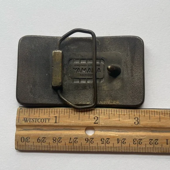 Vintage Brass Yamaha promo Belt Buckle genuine accessory - Picture 3 of 4